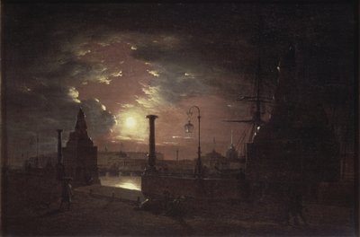 Herfstnacht in Sint-Petersburg, 1835 door Maxim Nikiphorovich Vorobyev