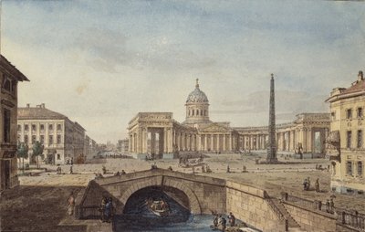 De Kazankathedraal in Sint-Petersburg, 1817 door Maxim Nikiphorovich Vorobyev