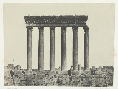 Baalbeck Heliopolis, Colonnade van de Tempel van de Zon, Syrië, 184951, gedrukt 1852 door Maxime Du Camp