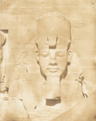 Middelste Kolos van de Spéos van Phré, in Abousembil, 29 maart 1850 door Maxime Du Camp