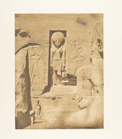 Dekoration des Eingangs des großen Spéos von Abousembil (Der Gott Phré empfängt die Opfergaben von Ramses dem Großen) door Maxime Du Camp