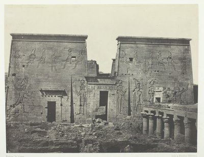 Drômos en Philônes, Grote Tempel van Isis bij Pilônes, Nubië, 1849-51, gedrukt 1852 door Maxime Du Camp