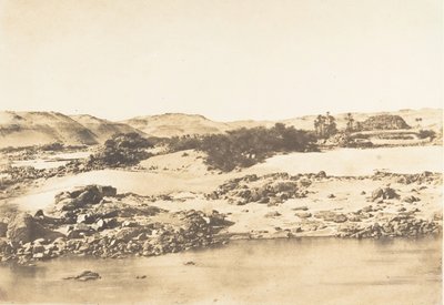 Entree van de eerste cataract bij Assouan, 1849-50 door Maxime Du Camp