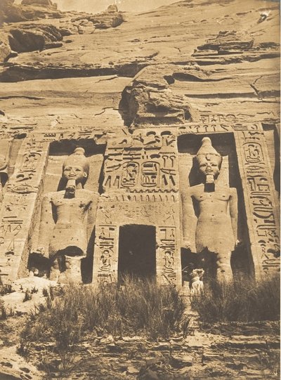 Ingang van de Spéos van Athor, in Abousembil, maart 1850 door Maxime Du Camp