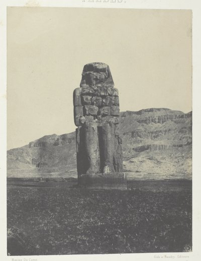 Gournah, Standbeeld van Memnon; Thebe door Maxime Du Camp