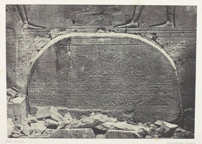 Grote tempel van Isis in Philoe, Proscynema (Act of Adoration); Nubië, plaat 75 uit het album "Egypte, Nubie, Palestina et Syrie" (1852) door Maxime Du Camp