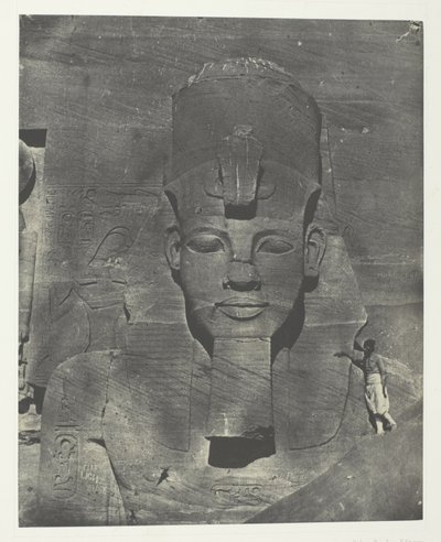 Ibsamboul, Colosse Médial (Enfoui) du Spéos de Phrè Nubie, Palestine et Syrie, plaat 106 uit het album "Egypte, Nubie, Palestine et Syrie" (1852) door Maxime Du Camp