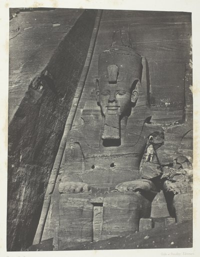Ibsamboul, Colosse Oriental Du Grand Spéos De Phrè; Nubie, plaat 103 uit het album "Egypte, Nubie, Palestina et Syrie" (1852) door Maxime Du Camp