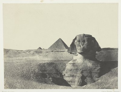 De Sfinx van voren gezien, Midden-Egypte door Maxime Du Camp