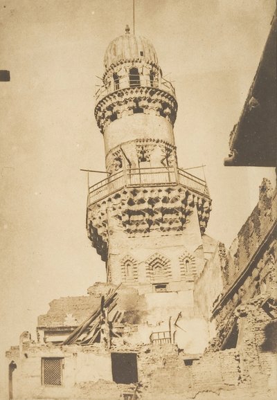 Minaret penché de la Mosquée de Bibars, in Caïro, december 1849-januari 1850 door Maxime Du Camp