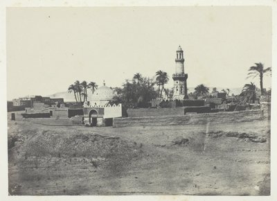 Moskee van El-Arif en Graf van Murad-Bey, Opper-Egypte, plaat 13 uit het album "Egypte, Nubie, Palestina et Syrie" (1852) door Maxime Du Camp