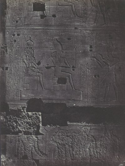 Nubië. Grote Tempel van Isis A Philoe. Westelijke muur, 1850 door Maxime Du Camp