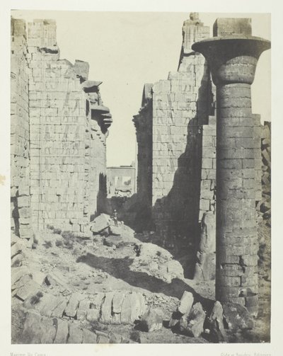 Paleis van Karnak, Hof van de Bubastieten en Hoofdingang van de Hypostyle Zaal; Thebe door Maxime Du Camp
