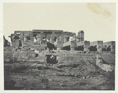 Paleis van Karnak, zuidelijke ingang van de hypostyle zaal, Thebe, 1849-51, gedrukt 1852 door Maxime Du Camp