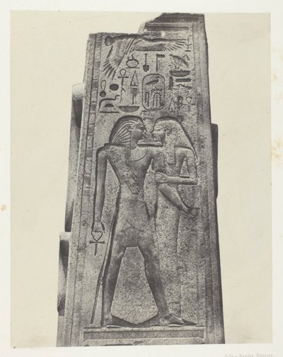 Palais de Karnak, Pilaar voor het Granieten Heiligdom; Thebe door Maxime Du Camp