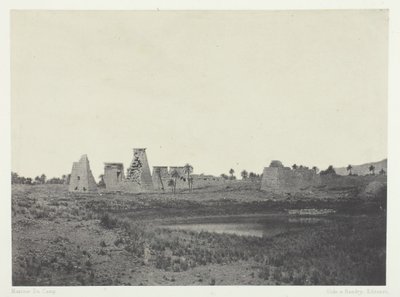 Paleis van Karnak, Propyleeën van het Zuiden, Thebe, 1849-1851, gedrukt 1852 door Maxime Du Camp