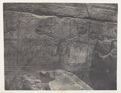 Paleis van Karnak, Externe sculpturen van het granieten heiligdom; Thebe door Maxime Du Camp