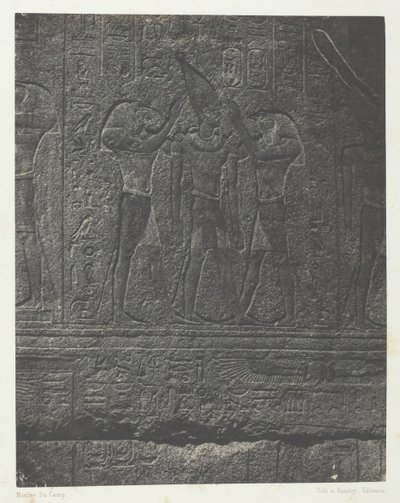 Paleis van Karnak, Externe Sculpturen van het Granieten Heiligdom, Thebe, 1849-51, gedrukt 1852 door Maxime Du Camp