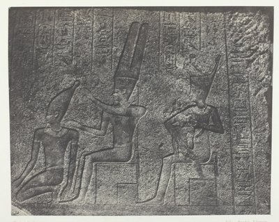 Paleis van Karnak, Externe sculpturen van het granieten heiligdom, Thebe, 1849-51, gedrukt 1852 door Maxime Du Camp