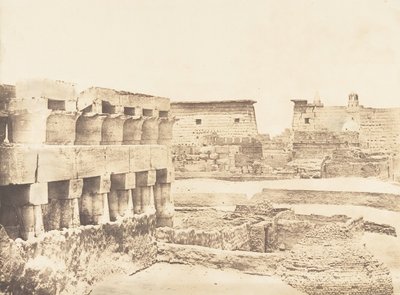 Paleis en dorp van Luxor, gezien vanuit het zuiden, Thebe, 1849-50 door Maxime Du Camp