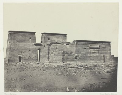 Tempel De Dakkeh (Ancient Pselcis); Nubië, plaat 94 uit het album "Egypte, Nubie, Palestina et Syrie" (1852) door Maxime Du Camp