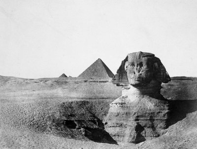 De Grote Sfinx en de piramides van Gizeh, Egypte, 1852 door Maxime Du Camp