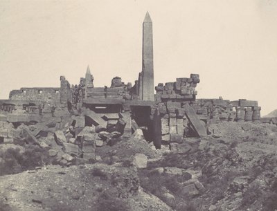 Thebe. Paleis van Karnak. Granieten Heiligdom en Hypostyle Zaal, 1850 door Maxime Du Camp