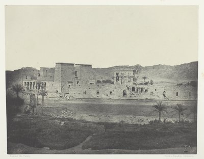 Gezicht vanaf het eiland Beghé, West, Philoe; Nubië, plaat 68 uit het album "Egypte, Nubie, Palestina et Syrie" (1852) door Maxime Du Camp