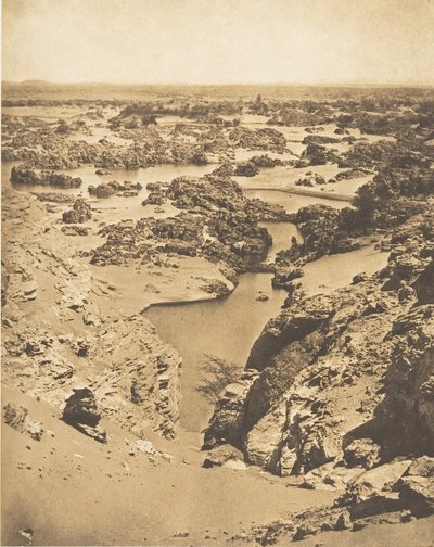 Vue cavalière de la seconde cataracte, prise du haut de Djebel-Aboucir, 24 maart 1850 door Maxime Du Camp