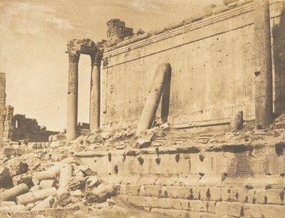 Vue du Temple de Jupiter, à Baâlbek Héliopolis, 15 september 1850 door Maxime Du Camp