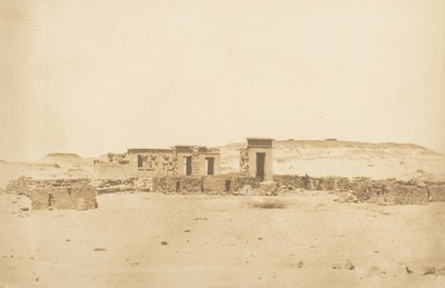 Algemeen uitzicht op de Tempel en het Dorp van Deboude Parembole, 10 april 1850 door Maxime Du Camp