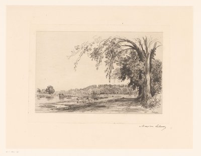 Gezicht op Richmond door Maxime François Antoine Lalanne (signed by artist)