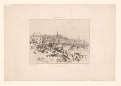 Gezicht op de haven van Trouville door Maxime François Antoine Lalanne