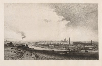 Parijs in 1867, Uitzicht vanaf de Trocadero, 1867 door Maxime Lalanne