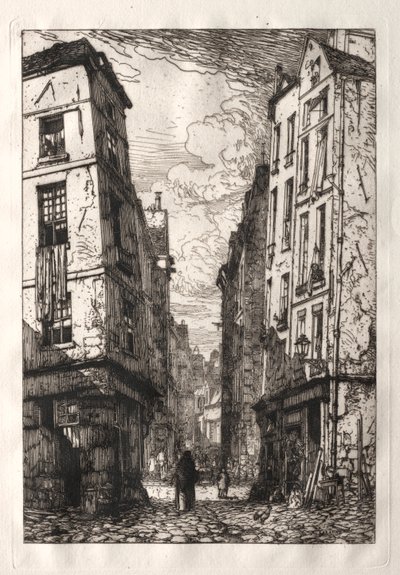 Rue des Marmousets (Oud Parijs) door Maxime Lalanne