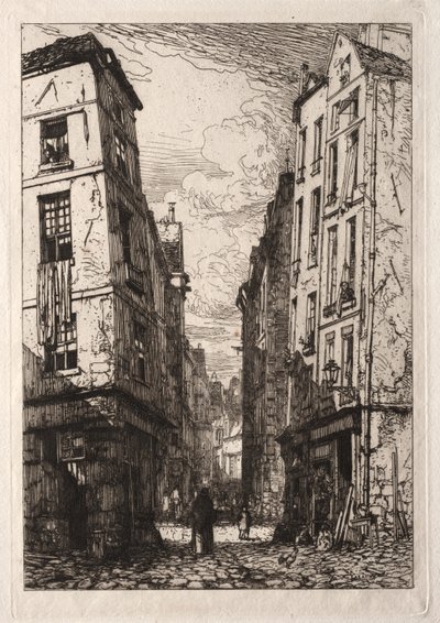 Rue des Marmousets (Oud Parijs) door Maxime Lalanne