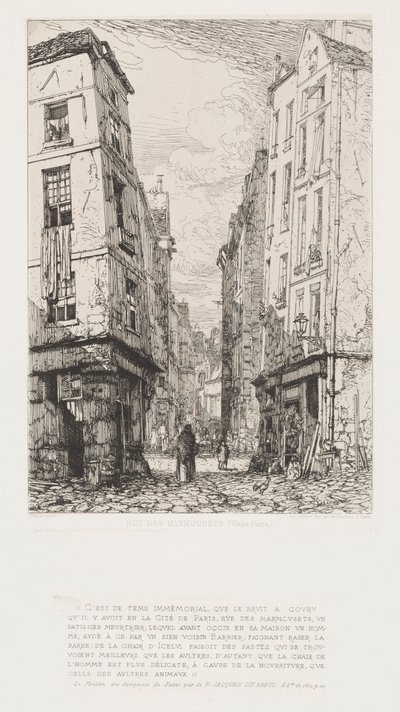 Rue des Marmousets (Oud Parijs) door Maxime Lalanne