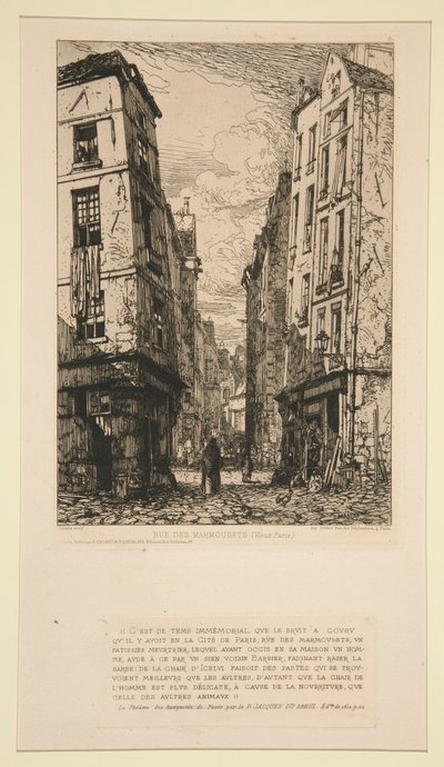 Rue des Marmousets (Oud Parijs) door Maxime Lalanne