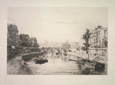 Uitzicht vanaf de St. Michel Brug, 1865 door Maxime Lalanne