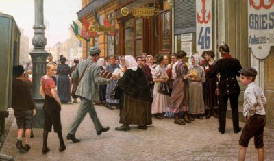 Ankerbroodverkoop in het 3e district in Wenen door Maximilian Lenz