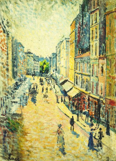Een straat in Abbesses door Maximilien Luce