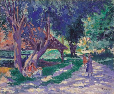 Bessy, Yonne, het schaduwrijke pad door Maximilien Luce