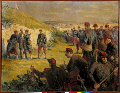 Commune van Parijs: Dood van Eugene Varlin (1839-1871) neergeschoten door de Versaillais op 28/05/1871. door Maximilien Luce
