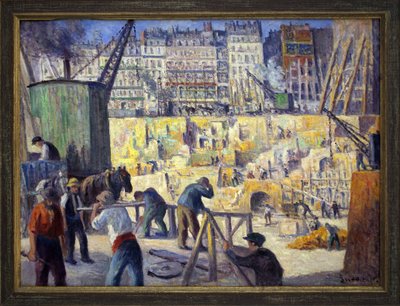 Bouwplaats in Parijs door Maximilien Luce