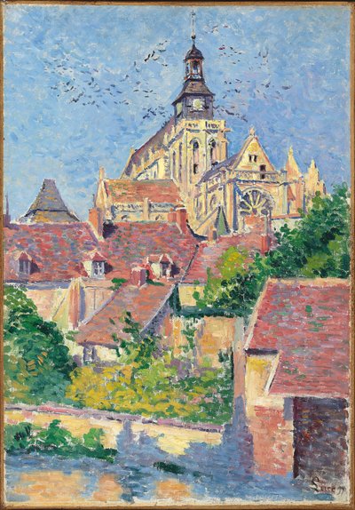Kathedraal van Gisors, uitzicht vanaf Fosse aux Tanneurs door Maximilien Luce