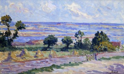 Hooibergen aan zee, 1914 door Maximilien Luce