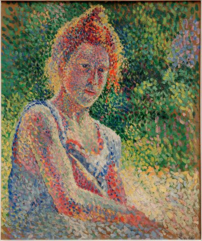 Portret van een jonge vrouw door Maximilien Luce