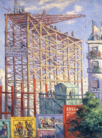 Steigers en posters, ca. 1912 door Maximilien Luce