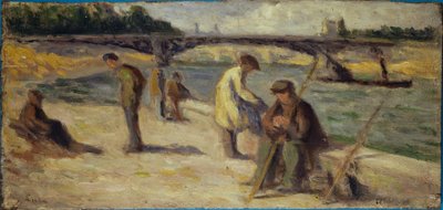 De Quai Malaquais rivierkade, voor 1936 door Maximilien Luce
