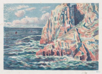 De zee bij Camaret, De Rode Rotsen, 1895 door Maximilien Luce